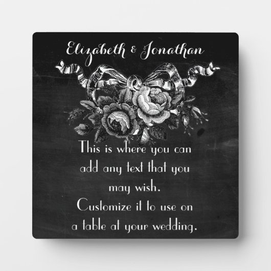 Victoriaans Rozen bruiloft Fotoplaat (Voorkant)