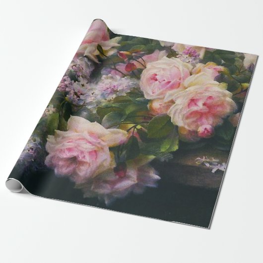 Victoriaans Rozen en Lilacs Cadeaupapier (Uitgerold)