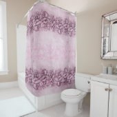 Victoriaans Rozen Lavender Mauve Bath Douchegordijn (In situ)