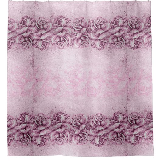 Victoriaans Rozen Lavender Mauve Bath Douchegordijn (Voorkant)
