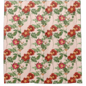 Victoriaans Rozen Roze Streep Achtergrond Douchegordijn (Voorkant)