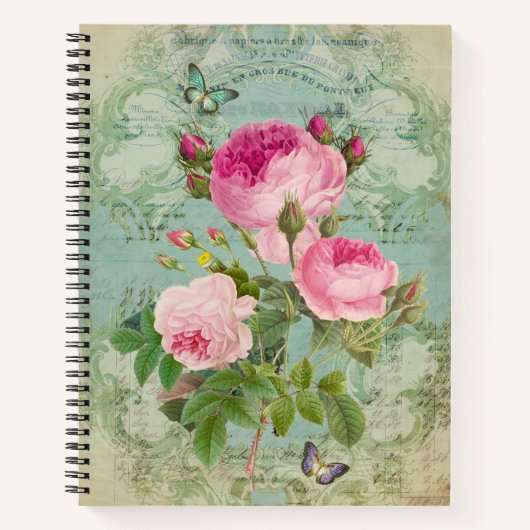 Victoriaans Rozen Shabby Chic Style-laptop Notitieboek (Voorkant)