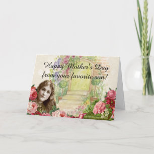 Victoriaans Rozen Vrouw deur Kaart