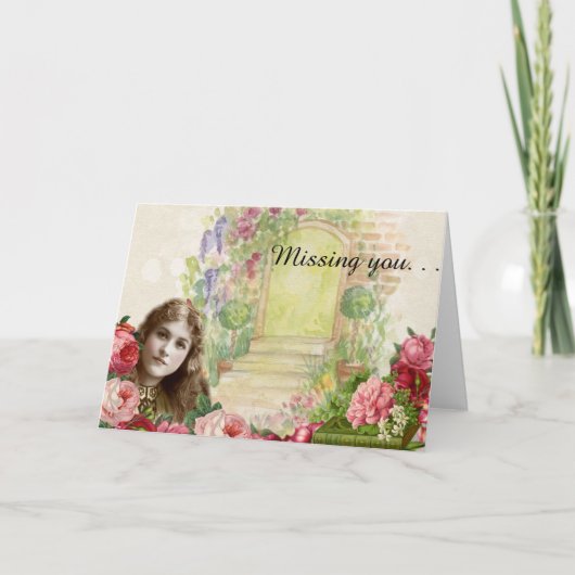 Victoriaans Rozen Vrouw Kaart (Voorkant)