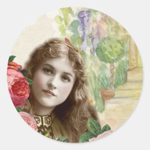 Victoriaans Rozen Vrouw Sticker