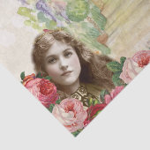 Victoriaans Rozen Vrouw Tissuepapier (Detail)