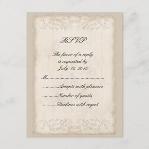 Victoriaans RSVP-kaart RSVP Kaartje