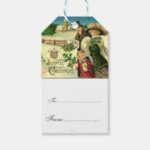 , Victoriaans, rustiek, kerst, patroon, Cadeaulabel (Voorkant)