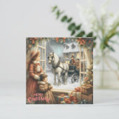 Victoriaans rustieke kerst Kaart (Staand voorkant)