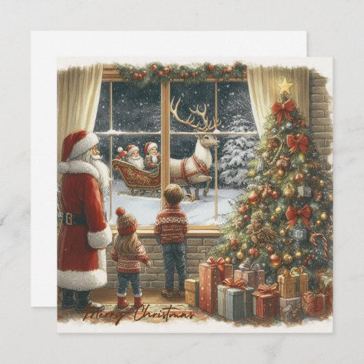 Victoriaans rustieke kerst Kaart (Voorkant / Achterkant)