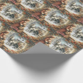 Victoriaans rustieke kerst Kaart Cadeaupapier (Hoek)