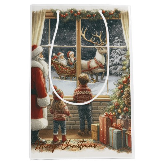 Victoriaans rustieke kerst Kaart Medium Cadeauzakje (Voorkant)