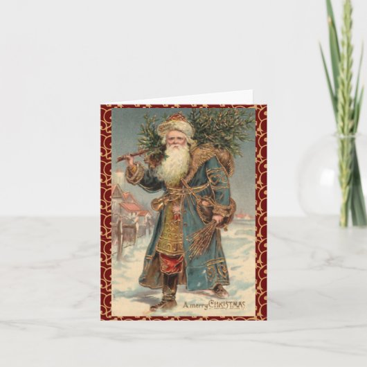  Victoriaans rustieke kerstman Kaart (Voorkant)