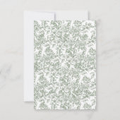 Victoriaans Sage Green Floral Wedding Kaart (Achterkant)