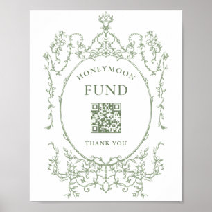 Victoriaans Sage Green Honeymoon Fund Poster