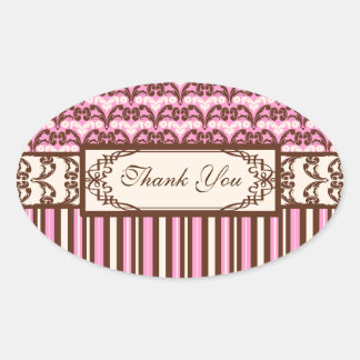 Victoriaans salon Elegant Wild West Cowgirl Damask Ovale Sticker
