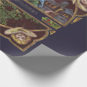 Victoriaans Santa Angels Kerst Antiek Cadeaupapier (Hoek)