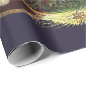 Victoriaans Santa Angels Kerst Antiek Cadeaupapier (Rol Hoek)