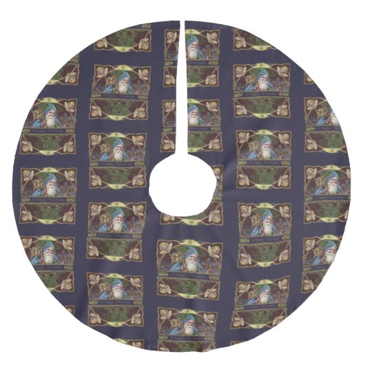 Victoriaans Santa Angels Kerst Antiek Kerstboom Rok (Voorkant)