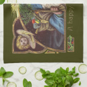 Victoriaans Santa Angels Kerst Antiek Theedoek (Gevouwen)