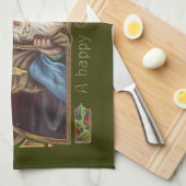 Victoriaans Santa Angels Kerst Antiek Theedoek (Quarter Fold)