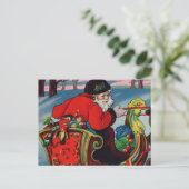 Victoriaans Santa Briefkaart (Staand voorkant)