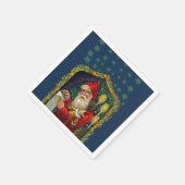 Victoriaans Santa Checking List Candles Holly Servetten (Hoek)