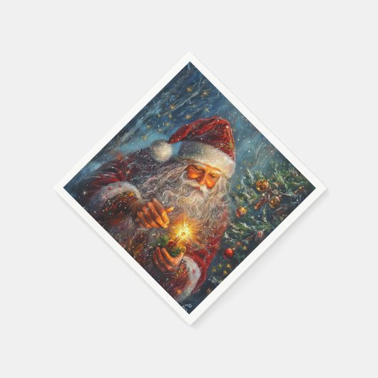 Victoriaans Santa Christmas Cocktail servetten (Hoek)
