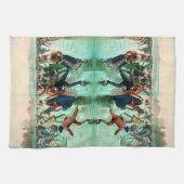 Victoriaans schaatsen winterseizoen theedoek (Horizontaal)