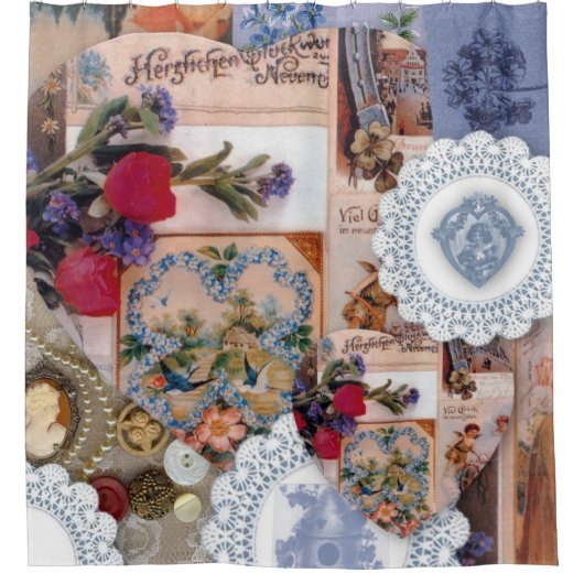 Victoriaans schoengordijn douchegordijn (Voorkant)