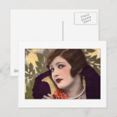 Victoriaans schoonheid in paarse jas briefkaart (Voorkant / Achterkant)