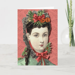 Victoriaans Schoonheid - prettige feestdagen Kaart