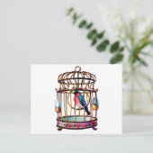 Victoriaans schroot Die cut Bird Cage Briefkaart (Staand voorkant)