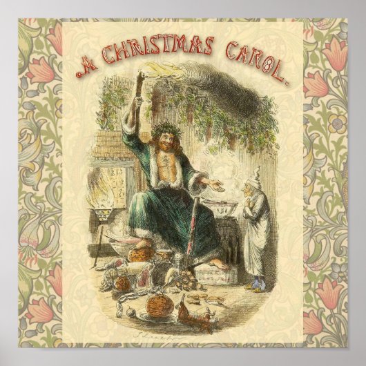 Victoriaans scroller met kerstcadeau poster (Voorkant)