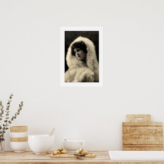 Victoriaans sepia soft portret vrouw poster (Keuken)