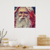 Victoriaans Sint-Nicolaas met ouderwetse ondergang Poster (Keuken)