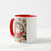 Victoriaans Sinterklaas op Telefoon met Kinderen Mok (Voorkant links)