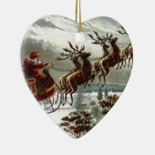 Victoriaans | Sinterklaas, rendier en slee Keramisch Ornament (Rechts)