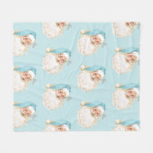  Victoriaans Sinterklaas Turquoise Fleece Deken (Voorkant (Horizontaal))