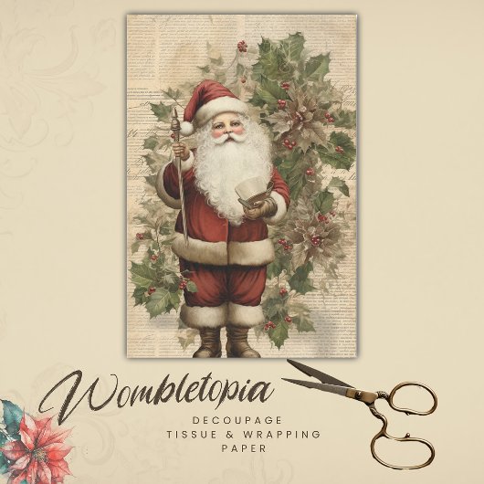  Victoriaans Sinterklaasschrift Decoupage Tissuepapier