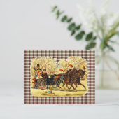 Victoriaans Slaapkerst Feestdagenkaart (Staand voorkant)