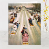 Victoriaans Slaping Hill Kerstfeestdag Kaart (Gele Bloem)