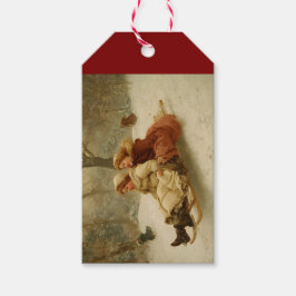 Victoriaans slee cadeaulabel