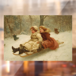 Victoriaans slee raamsticker