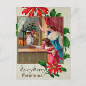 Victoriaans Snooping Santa Briefkaart (Voorkant)