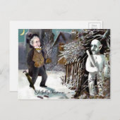  Victoriaans Snowman Thug Kerstmis Briefkaart (Voorkant / Achterkant)