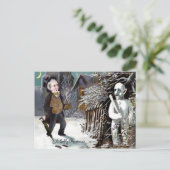  Victoriaans Snowman Thug Kerstmis Briefkaart (Staand voorkant)