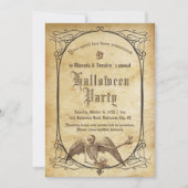 Victoriaans Spiegel Gotisch Skelet Halloween Kaart (Voorkant)