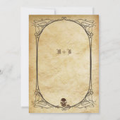 Victoriaans Spiegel Gotisch Skelet Halloween Kaart (Achterkant)