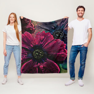 Victoriaans Splendor: voortreffelijk Floral Design Fleece Deken